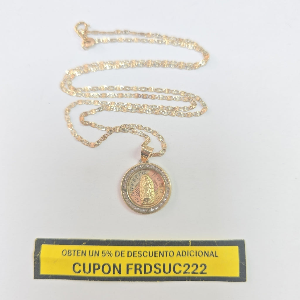 CADENA, MEDALLA RELIGIOSA ORO 10 K 3.3 GRMS (SEMINUEVO)