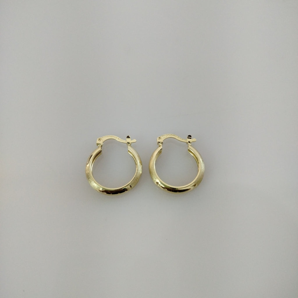 ARETES TEJIDO ARRACADA SATINADA 14K 2.5 GR (NUEVO)
