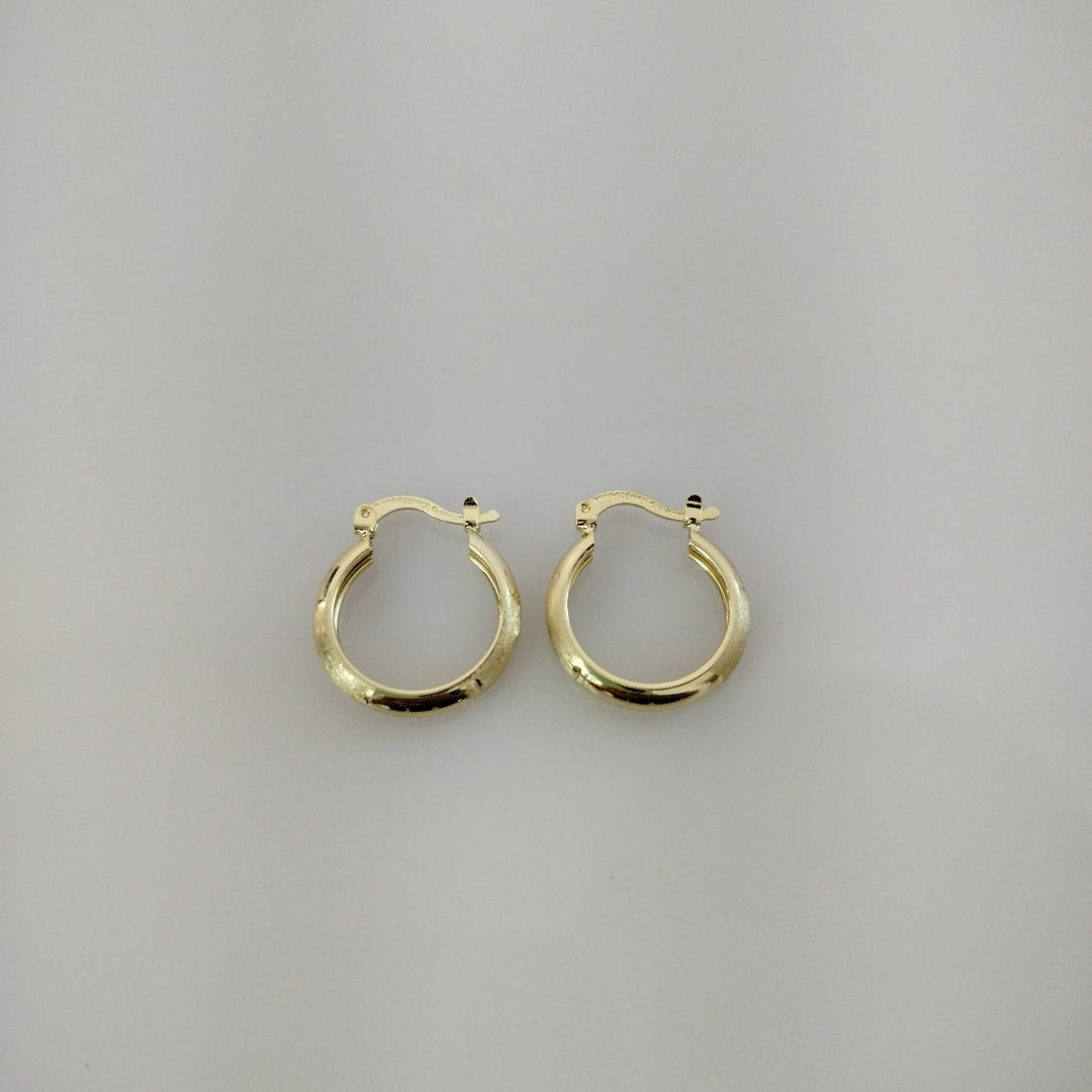 ARETES TEJIDO ARRACADA SATINADA 14K 2.5 GR (NUEVO)