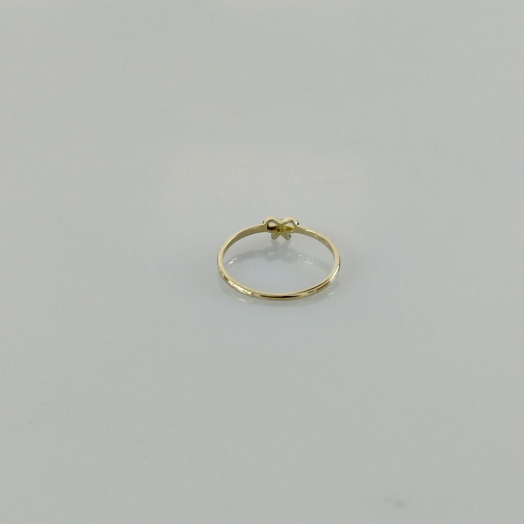 ANILLO ANILLITO FIG MOÑO C CIRCONIAS 14K 7 TALLA 0.9 GR (NUEVO)