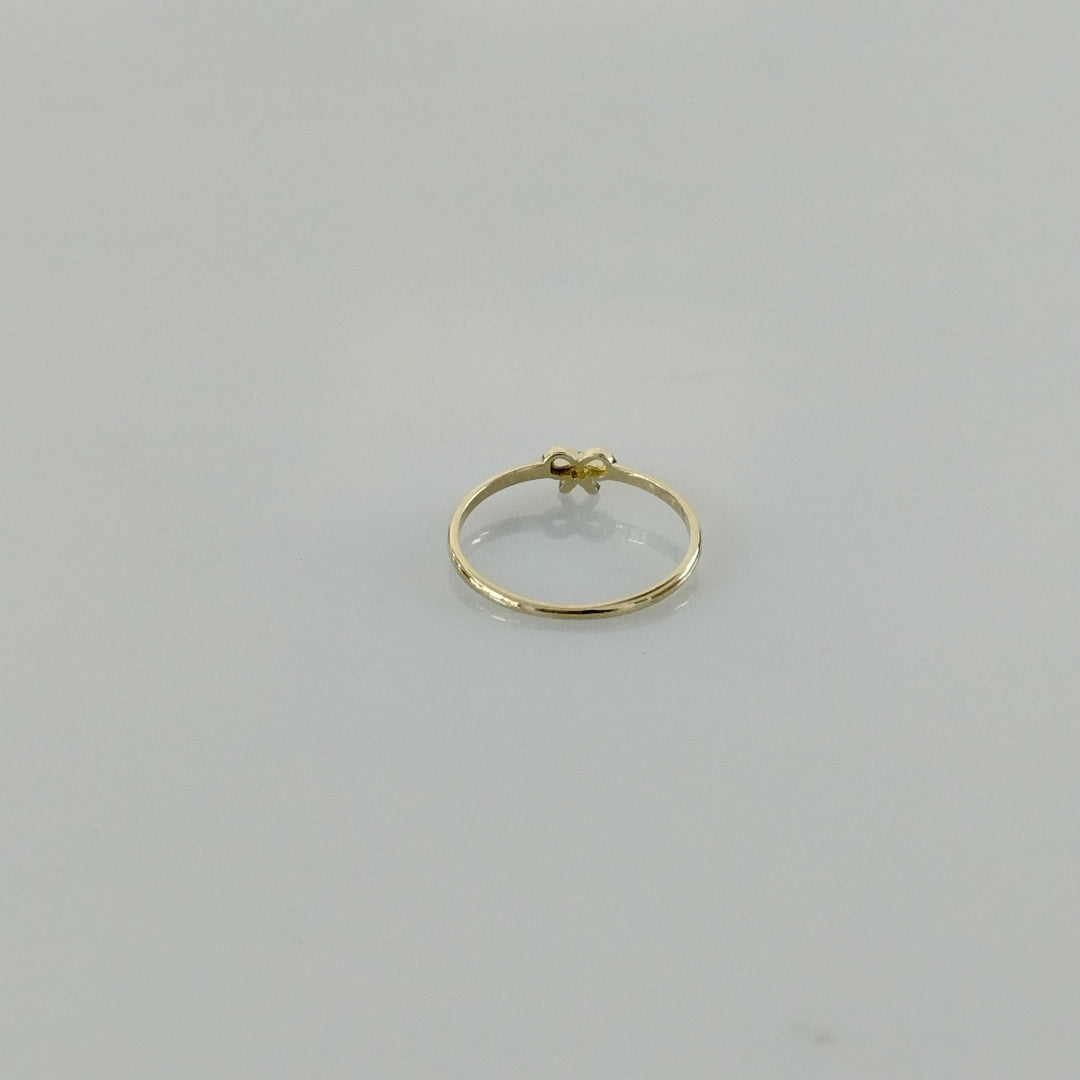 ANILLO ANILLITO FIG MOÑO C CIRCONIAS 14K 7 TALLA 0.9 GR (NUEVO)
