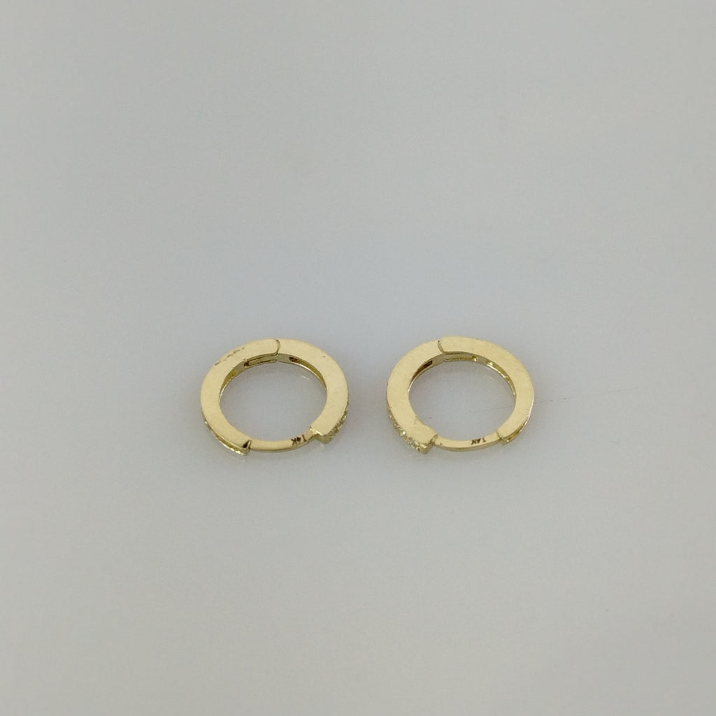 ARETES ARRACADAS CON CIRCONIAS 14K 1.2 GR (NUEVO)