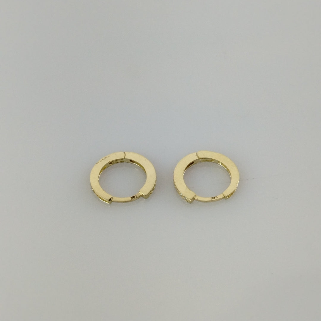 ARETES ARRACADAS CON CIRCONIAS 14K 1.2 GR (NUEVO)