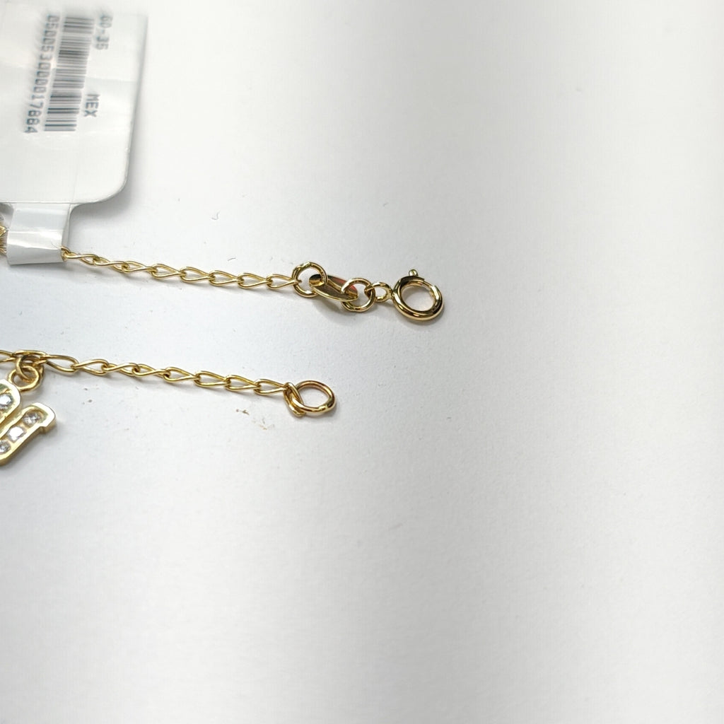 PULSERA ESPECIAL CON DIJES Y CIRCONIAS 14K 18 CM 3.4 GR (NUEVO)