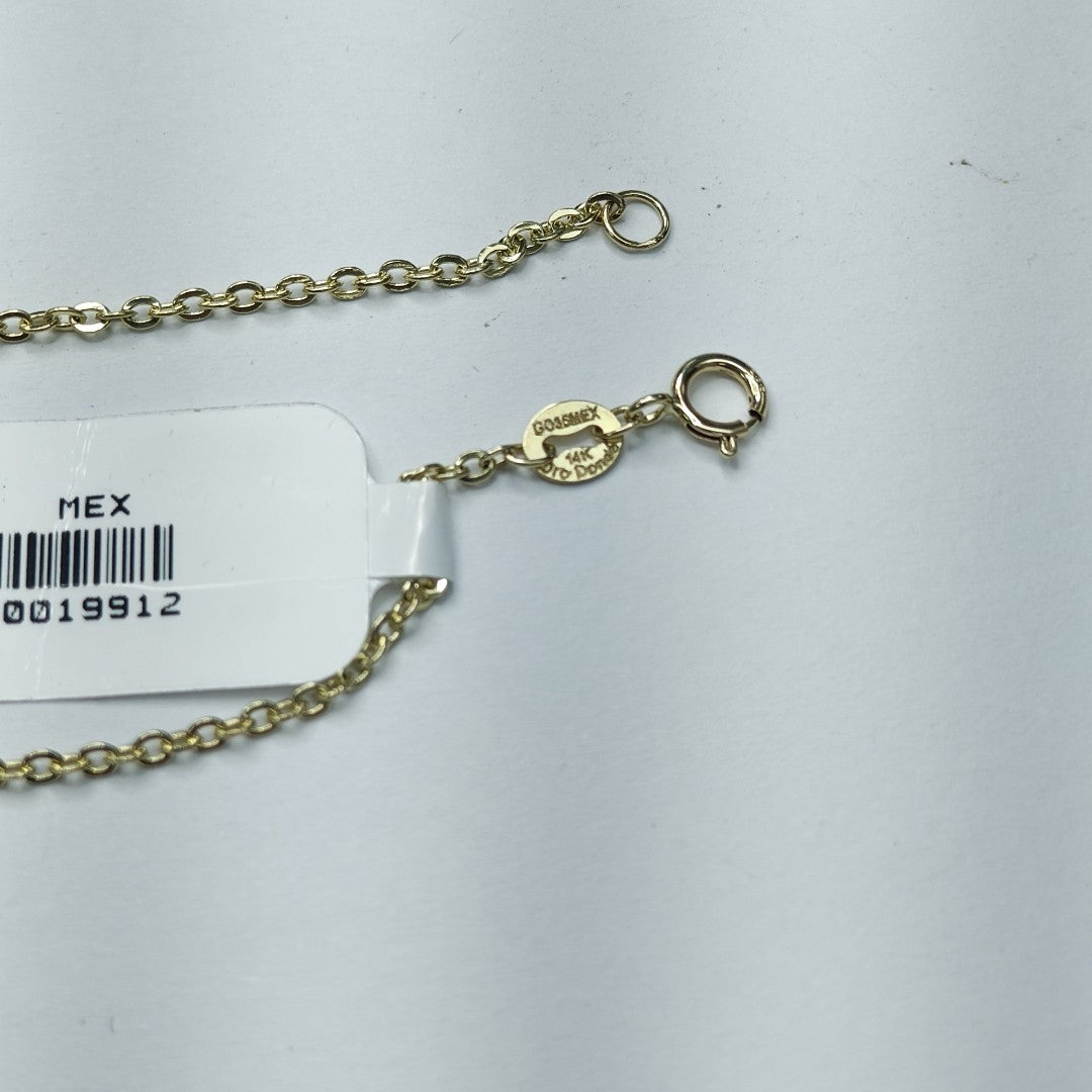 PULSERA TEJIDO ESPECIAL C CORAZONES 14K 18 CM 1.7 GR (NUEVO)