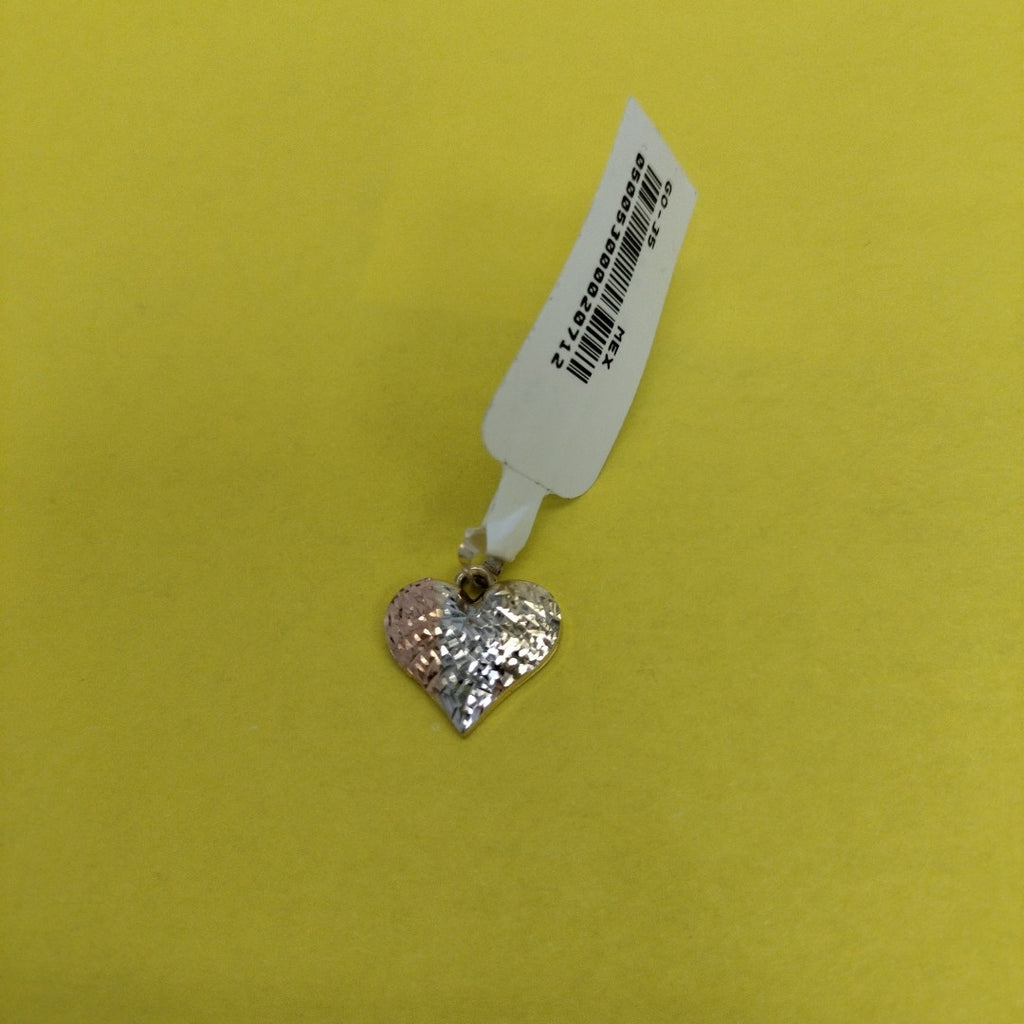 DIJE TEJIDO CORAZON LABRADO COMBINADO 14K 1.2 GR (NUEVO)