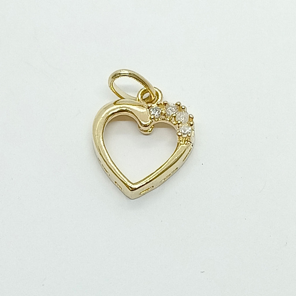 DIJE CORAZON CON CIRCONIAS 14K 1.4 GR (NUEVO)