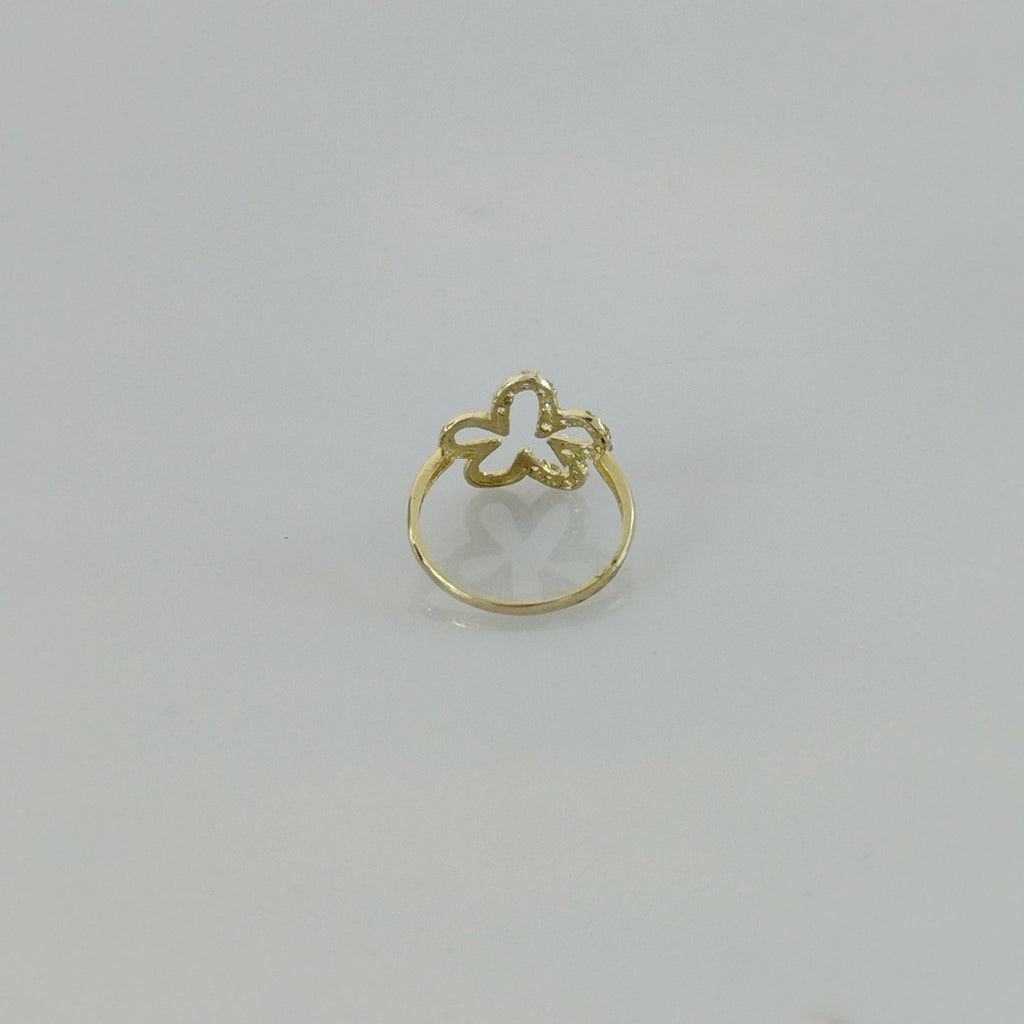 ANILLOS FIG FLOR CON CIRCONIAS 14K TALLA 7 1.4 GR (NUEVO)