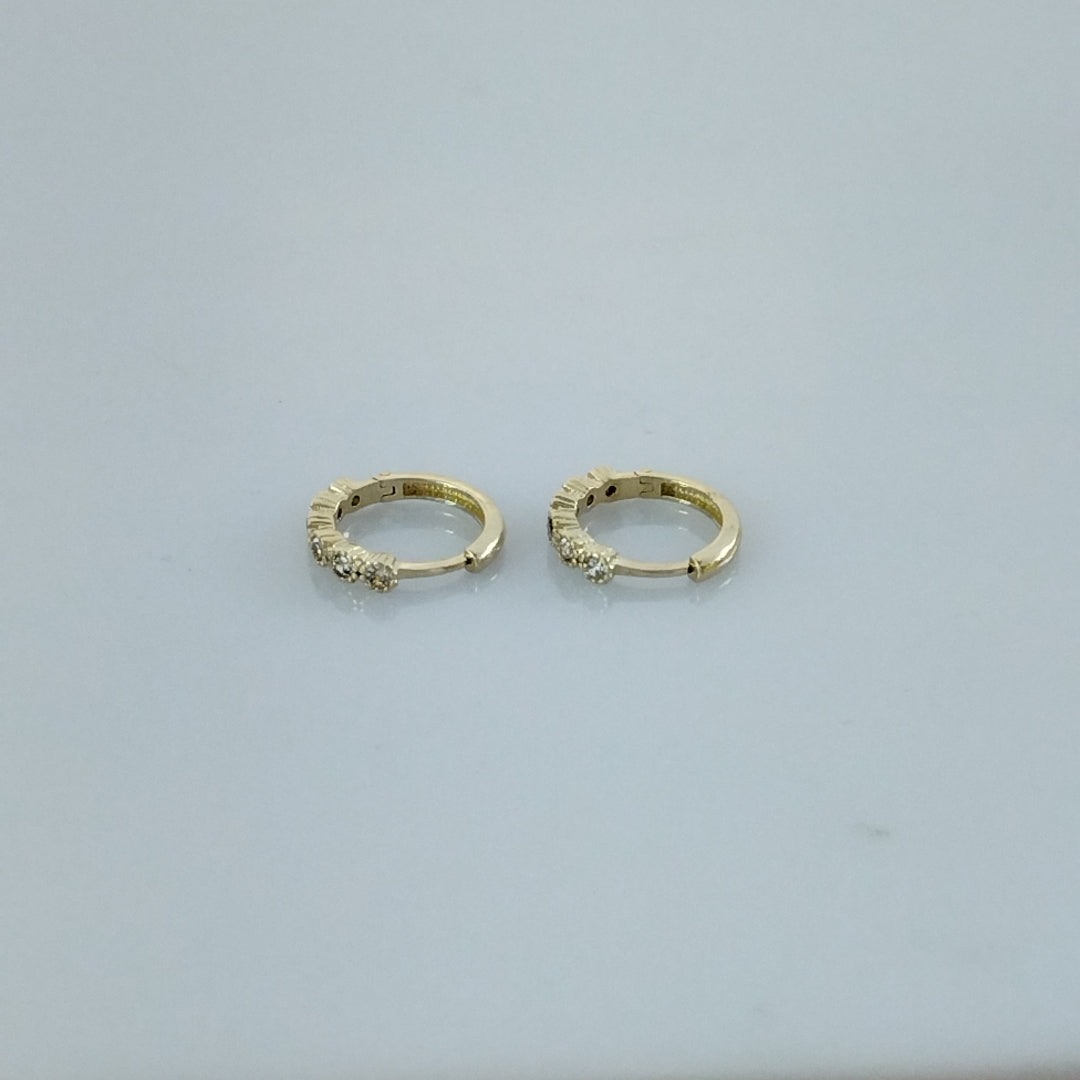 ARETES ARRACADA C CIRCONIAS 14K 2.1 GR (NUEVO)