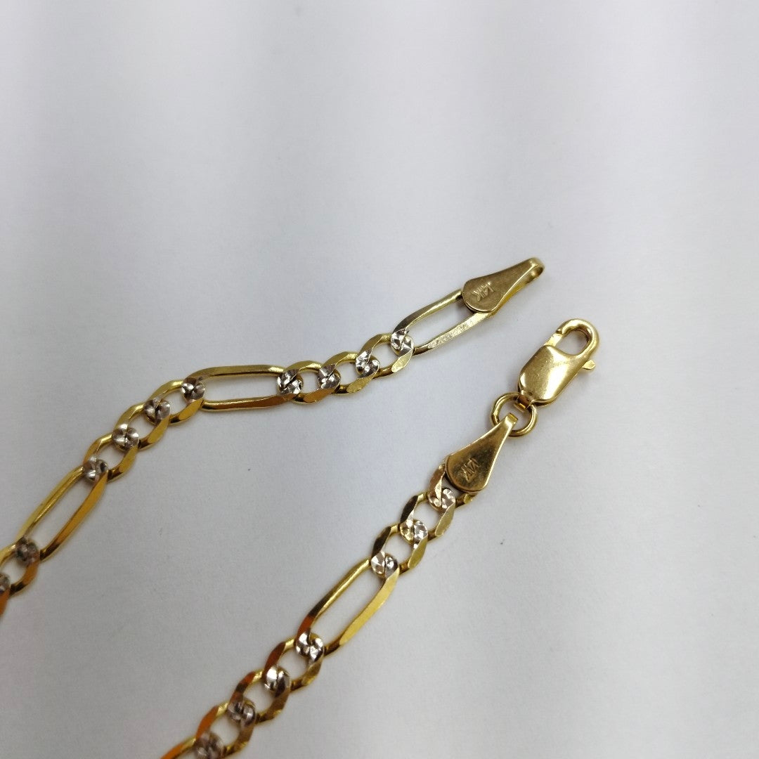PULSERA 3X1 DIAMANTADA 14K 18 CM 4 GR (NUEVO)