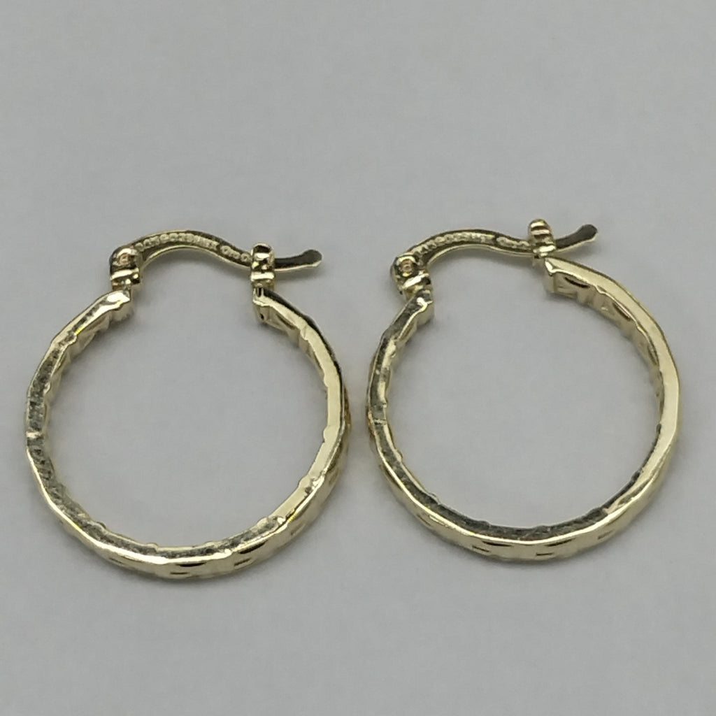 ARETES TEJIDO ARRACADAS TIPO GRECAS 14K 2.1 GR (NUEVO)