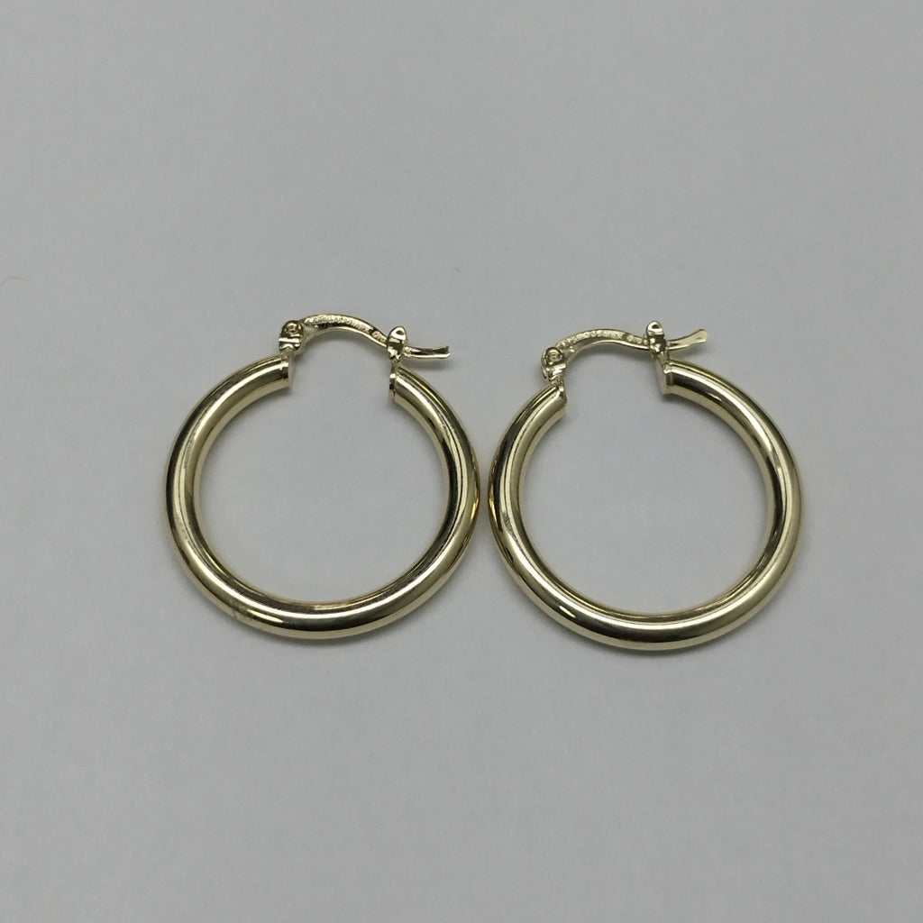 ARETES TEJIDO ARRACADAS LISAS HUECAS 14K 2.2 GR (NUEVO)