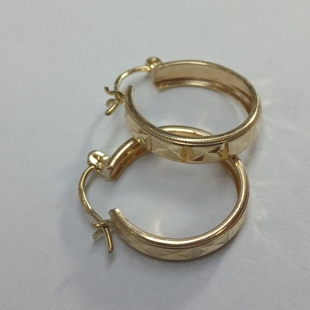 ARETES ARRACADAS LABRADAS 10K 2.2 GR (NUEVO)