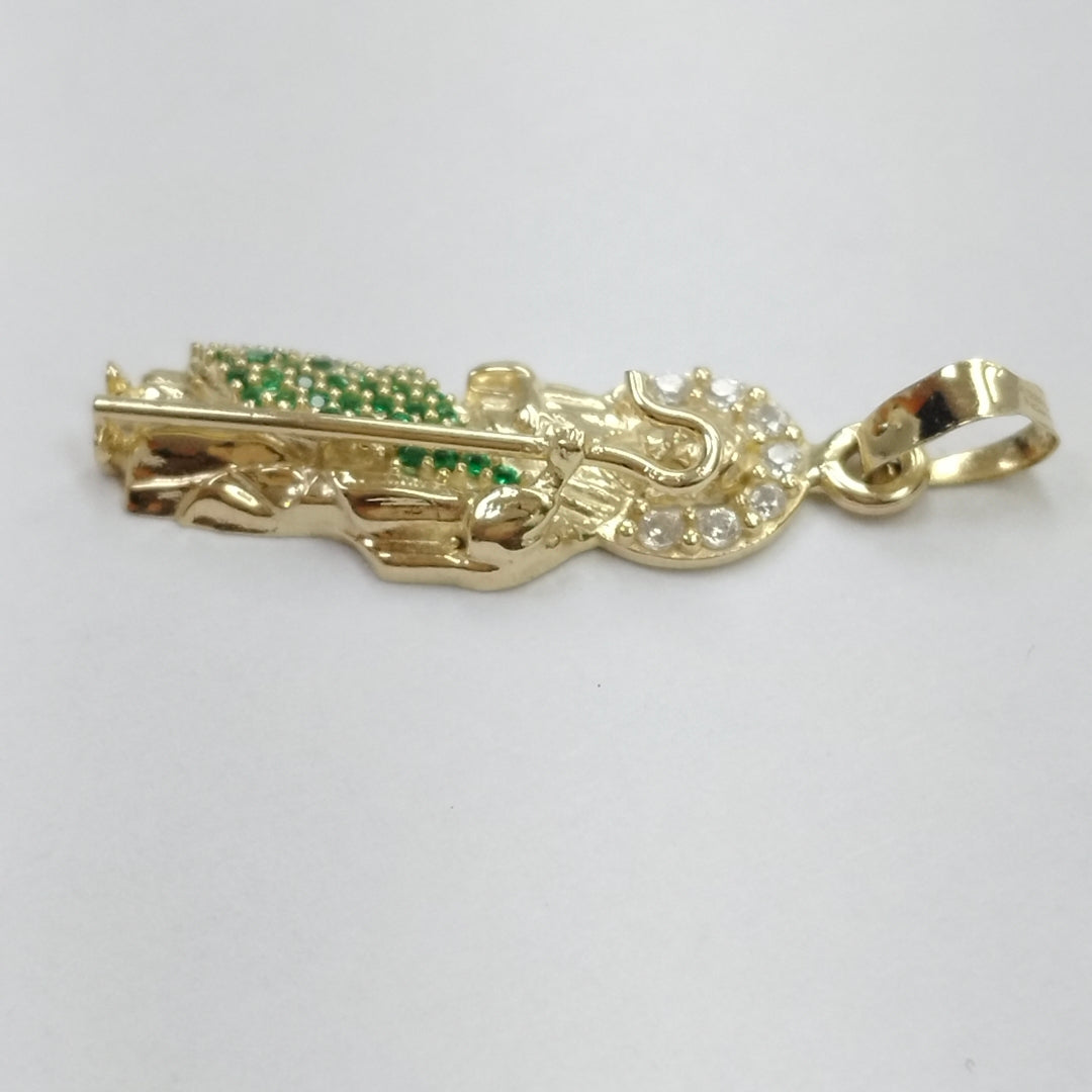DIJE SAN JUDAS CON PIEDRAS DE COLOR 14K 1.7 GR (NUEVO)