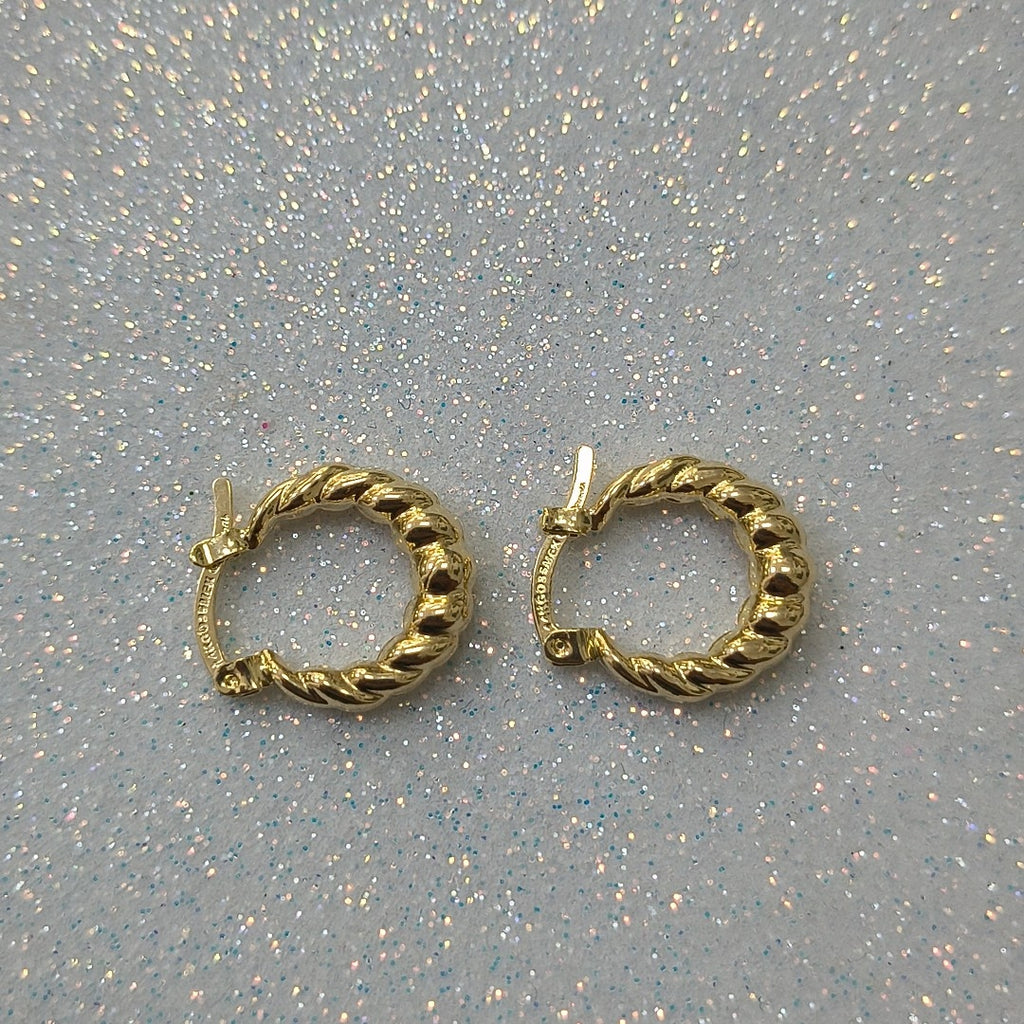 ARETES ARRACADAS TZL HUECAS 14K 1.5 GR (NUEVO)