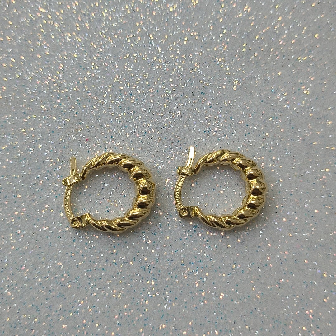 ARETES ARRACADAS TZL HUECAS 14K 1.5 GR (NUEVO)