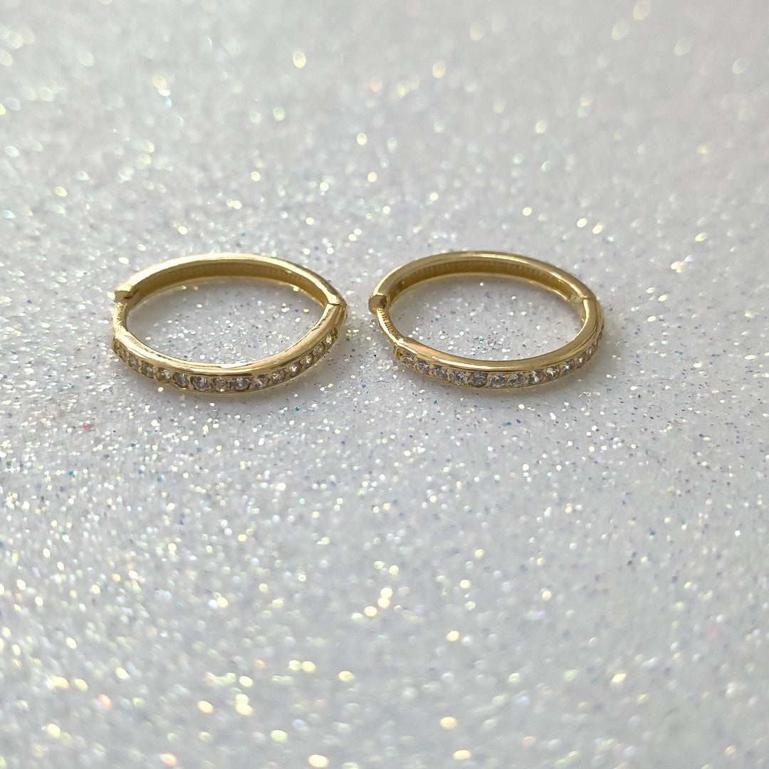 ARETES ARRACADAS C CIRCONIAS 14K 2 GR (NUEVO)