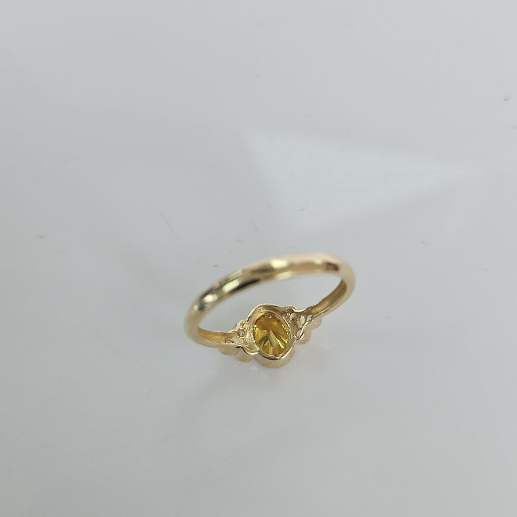 ANILLOS CIRCONIAS Y PIEDRA DE COLOR 14K TALLA 7 1.9 GR (NUEVO)