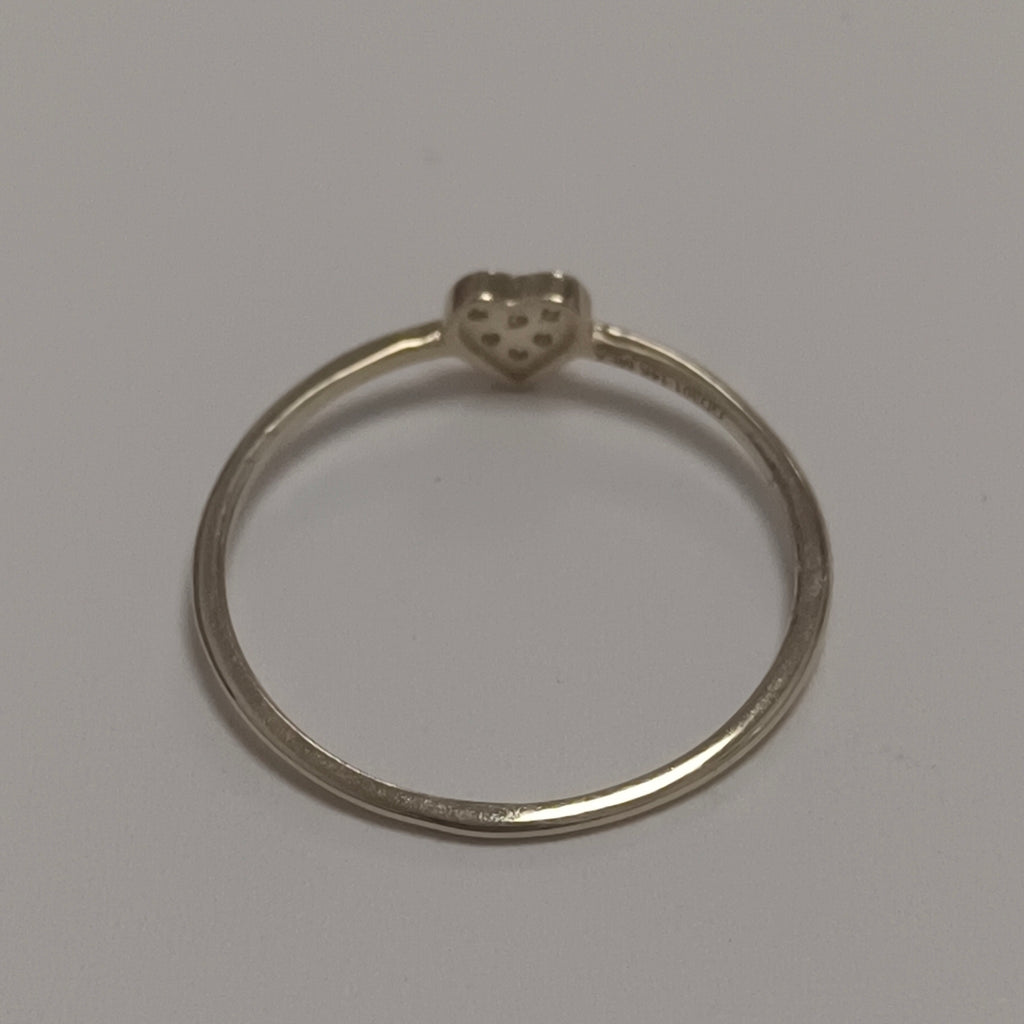 ANILLO ANILLITO CORAZON C CIRCONIA 14K 8 TALLA 0.9 GR (NUEVO)