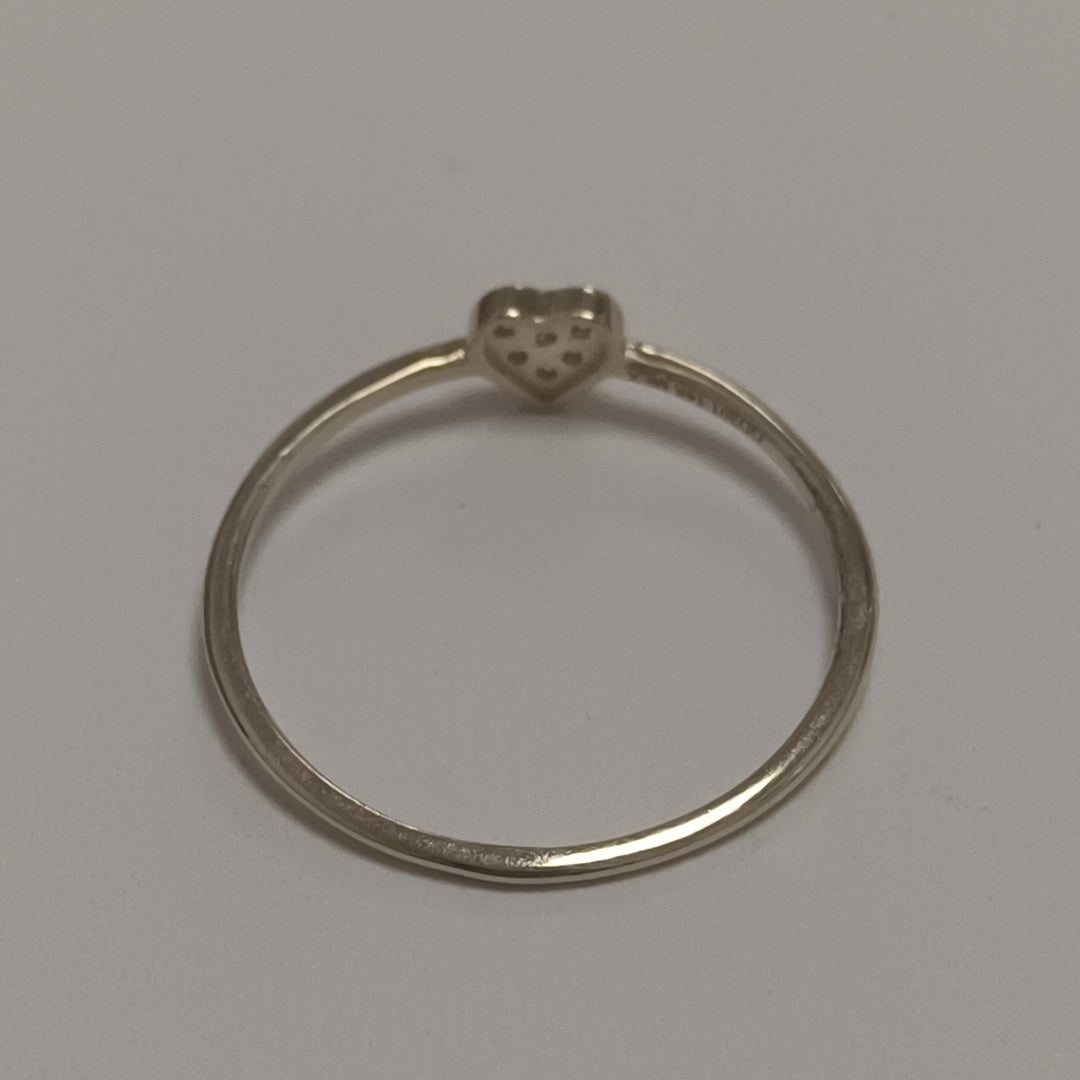 ANILLO ANILLITO CORAZON C CIRCONIA 14K 8 TALLA 0.9 GR (NUEVO)