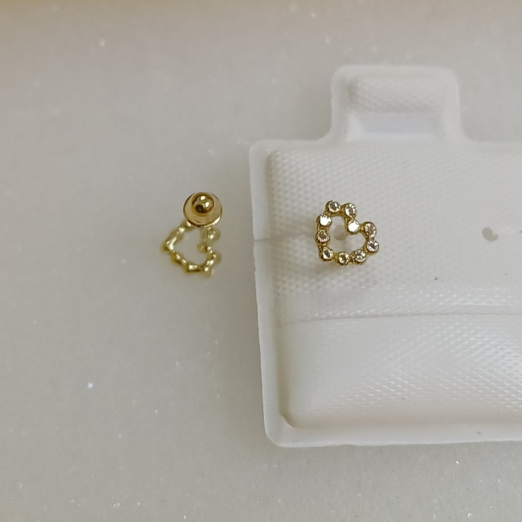 BROQUELES BROQUEL FIG CORAZON 14K 0.23 GR (NUEVO)