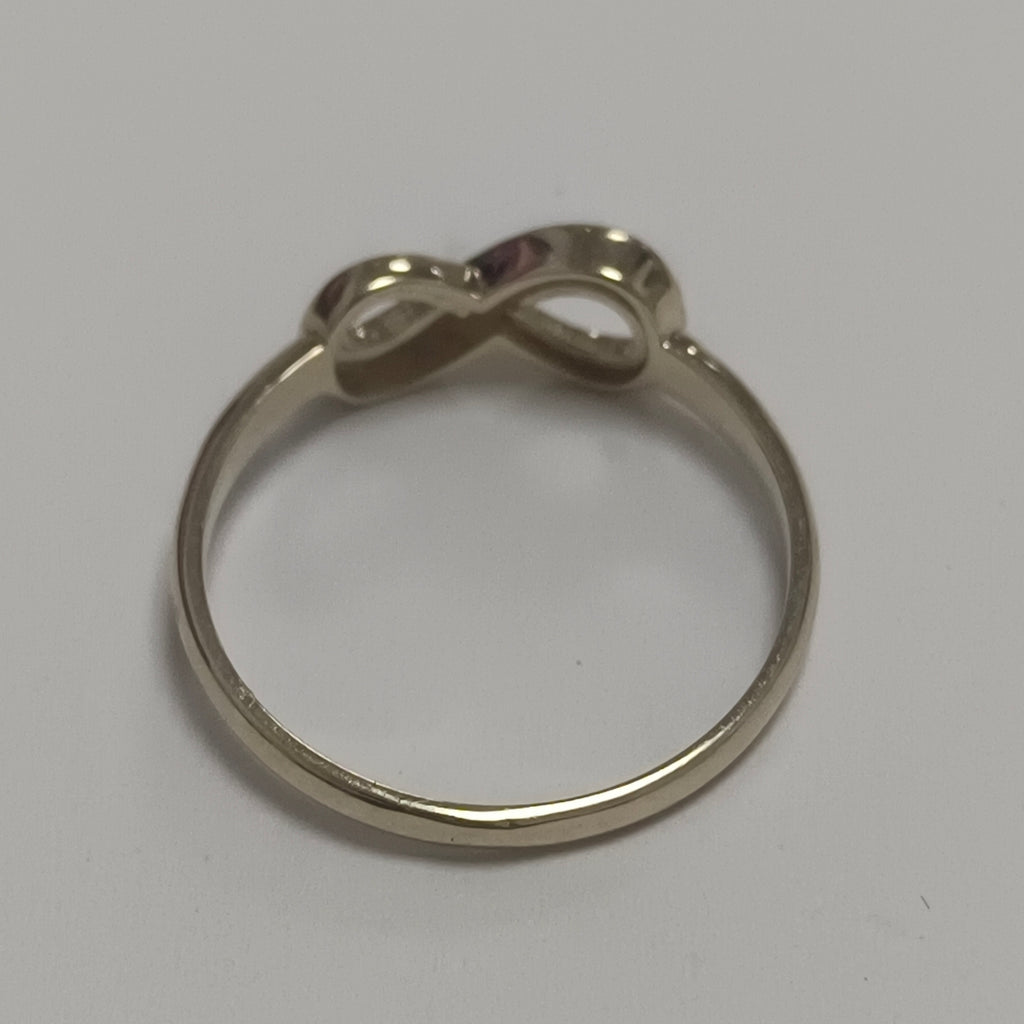 ANILLO ANILLITO FIG INFINITO C CIRCONIAS 14K 9 TALLA 2 GR (NUEVO)