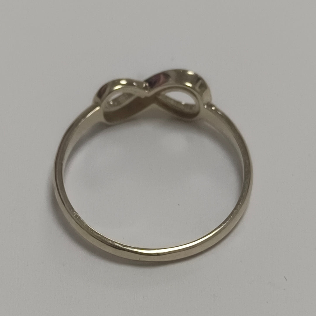 ANILLO ANILLITO FIG INFINITO C CIRCONIAS 14K 9 TALLA 2 GR (NUEVO)