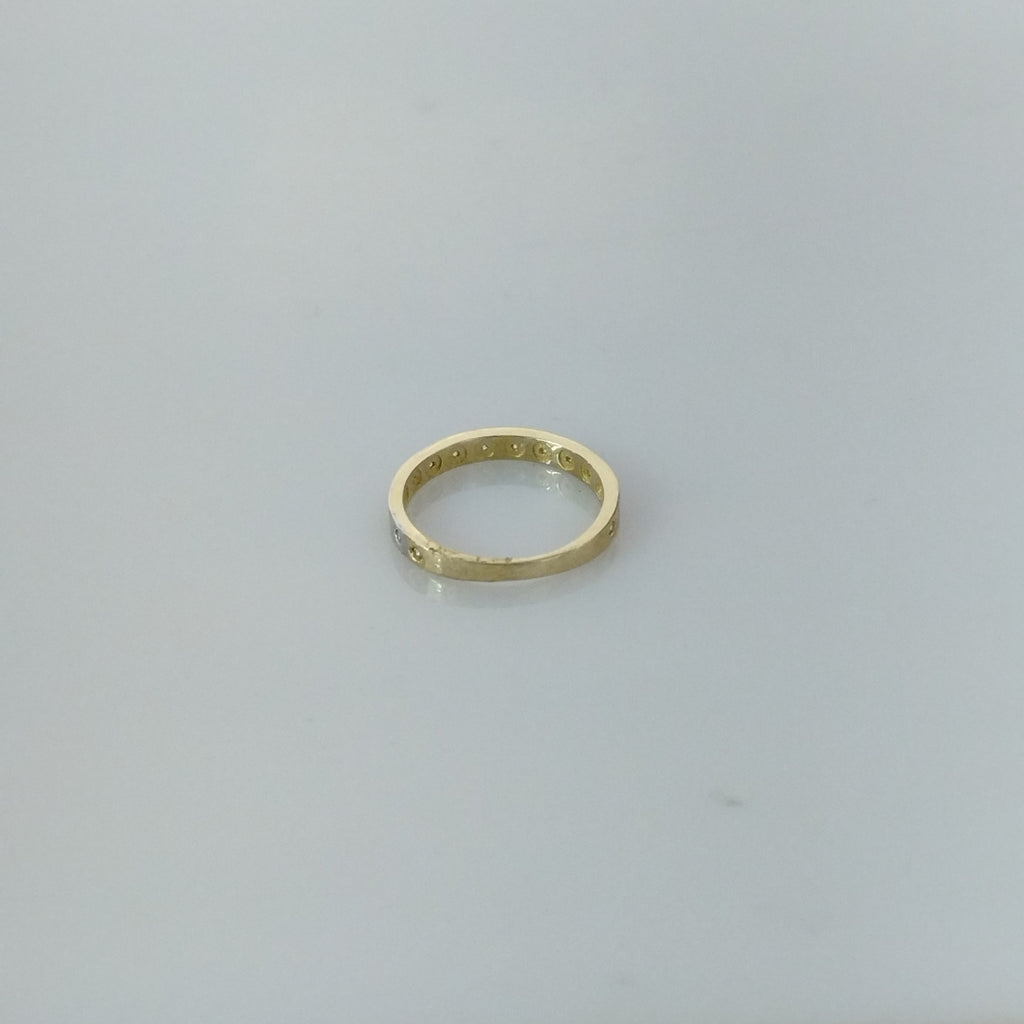 ANILLO ANILLITO C CIRCONIAS COMBINADO 14K 7 TALLA 2.1 GR (NUEVO)