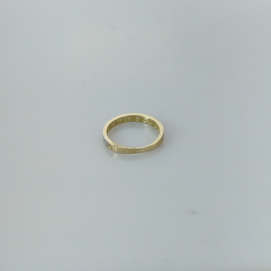 ANILLO ANILLITO C CIRCONIAS COMBINADO 14K 7 TALLA 2.1 GR (NUEVO)
