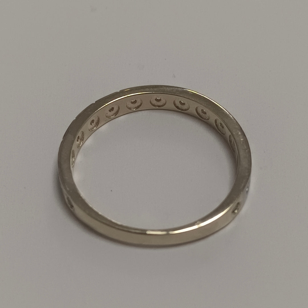 ANILLO ANILLITO C CIRCONIAS COMBINADO 14K 7 TALLA 2 GR (NUEVO)