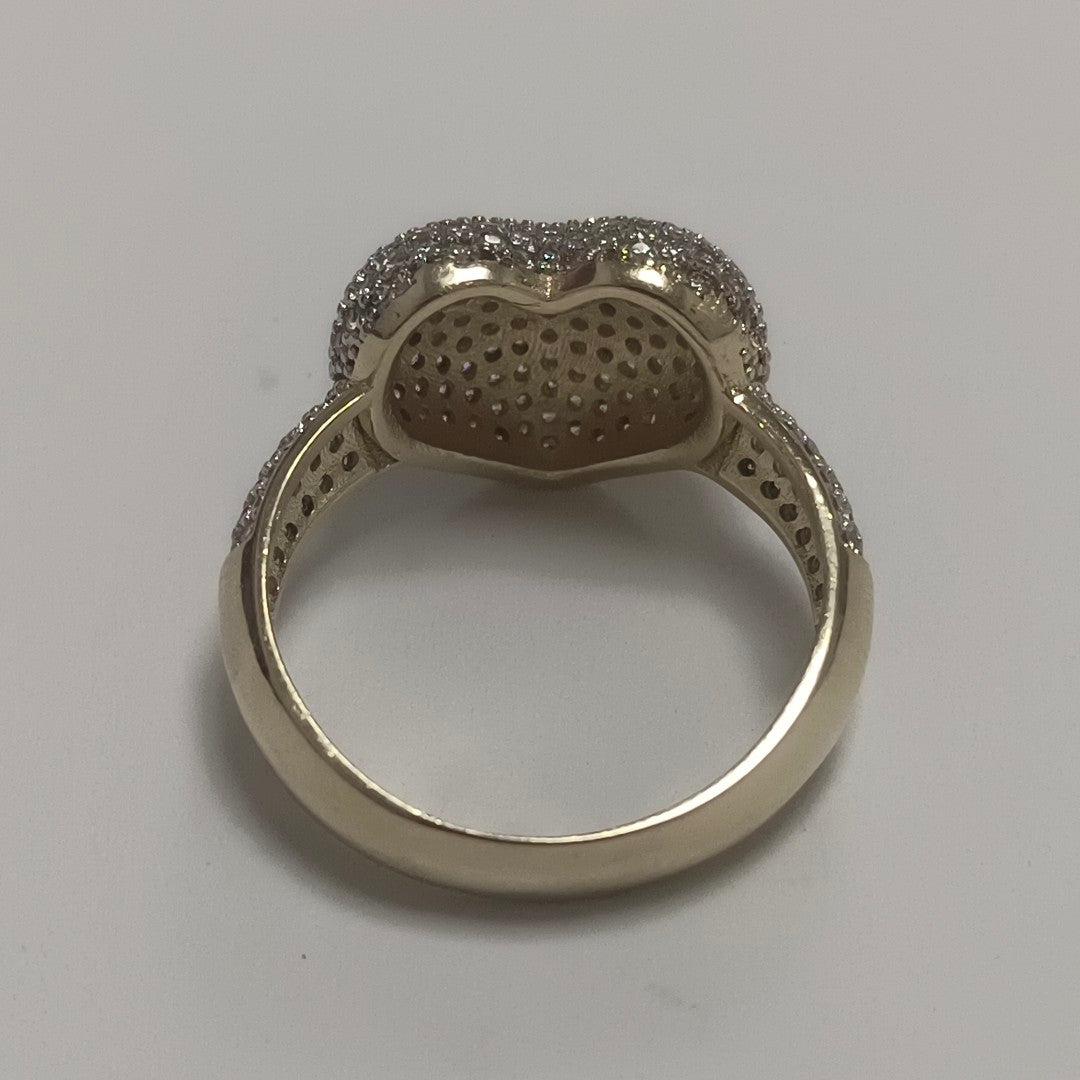ANILLO ANILLITO CORAZON C CIRCONIAS 14K 8 TALLA 5.3 GR (NUEVO)