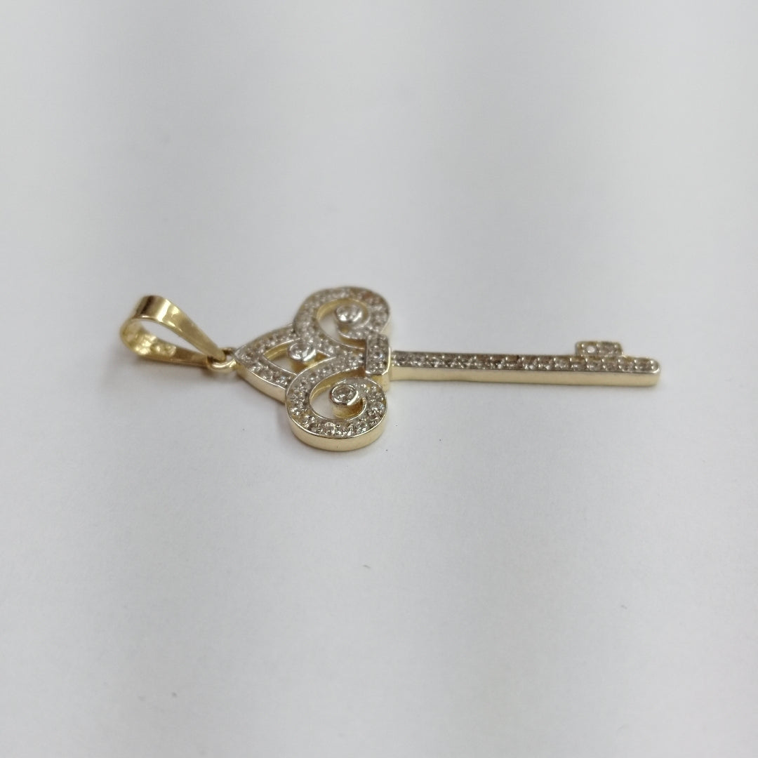 DIJE LLAVE C CIRCONIAS 14K 1.6 GR (NUEVO)