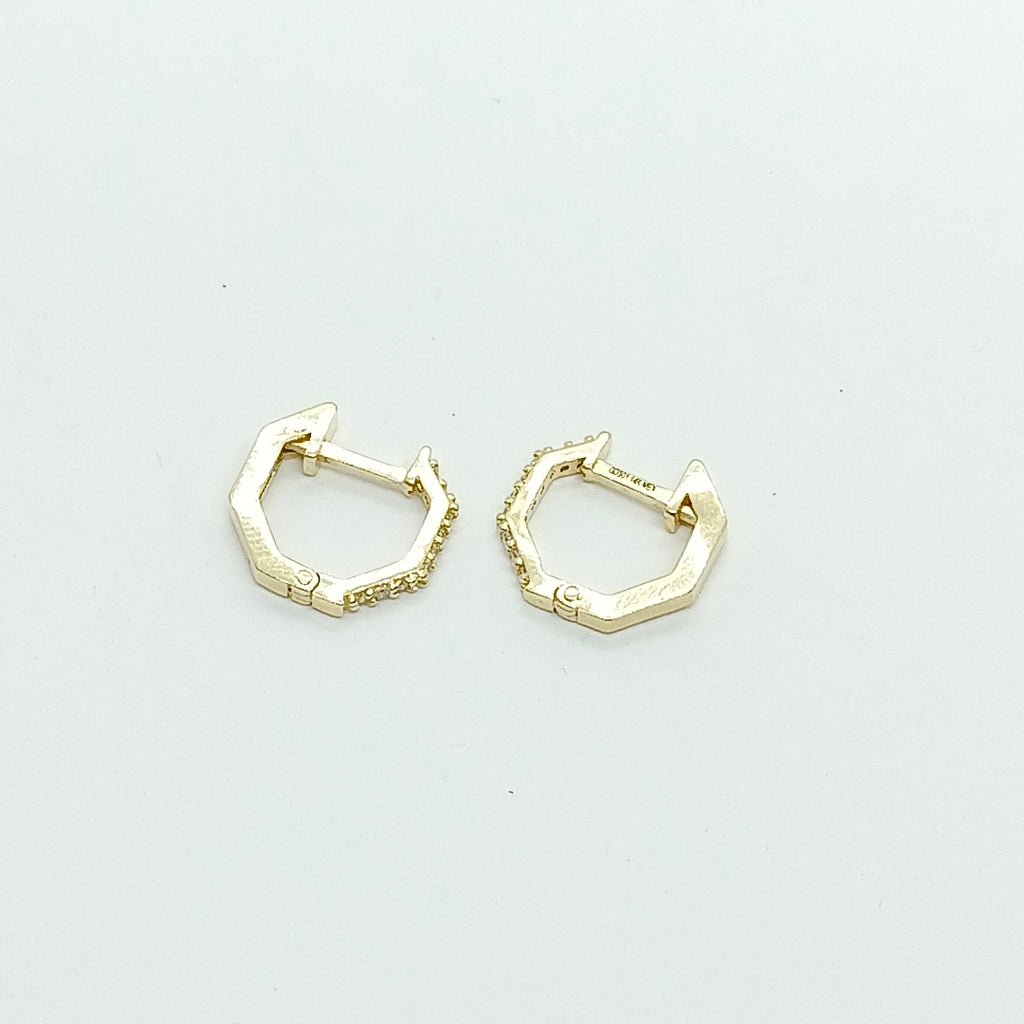 ARETES HUGGIES C CIRCONIAS 14K 1.6 GR (NUEVO)