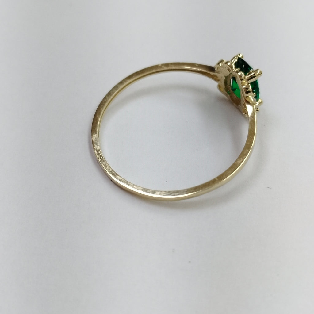 ANILLOS CON CIRCONIAS Y PIEDRA DE COLOR 14K TALLA 9 1.1 GR (NUEVO)