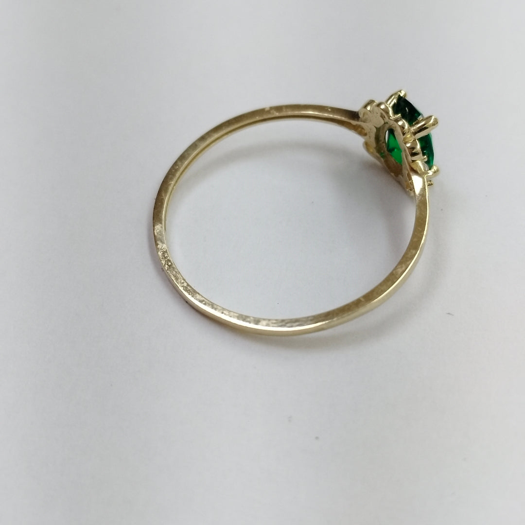 ANILLOS CON CIRCONIAS Y PIEDRA DE COLOR 14K TALLA 9 1.1 GR (NUEVO)