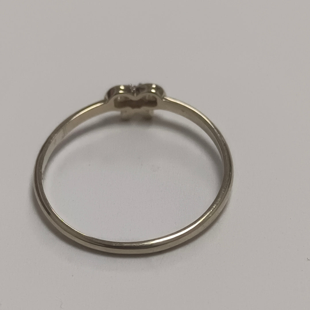 ANILLO ANILLITO FIG MOÑO C CIRCONIAS 14K 7 TALLA 0.9 GR (NUEVO)