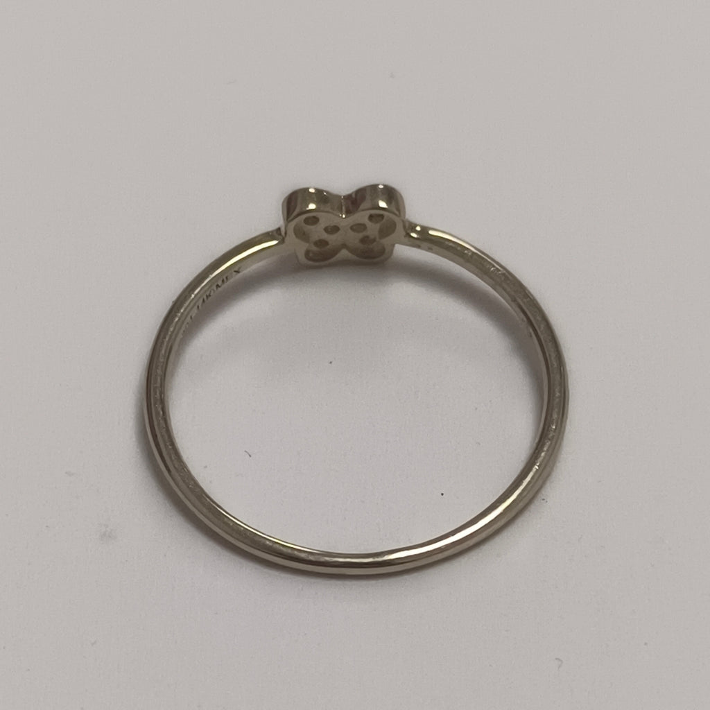 ANILLO ANILLITO MARIPOSA C CIRCONIAS 14K 7 TALLA 1 GR (NUEVO)