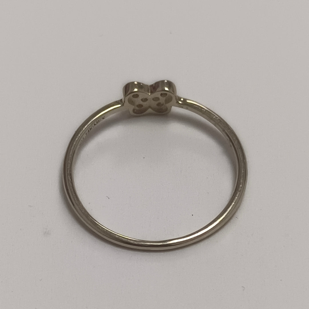 ANILLO ANILLITO MARIPOSA C CIRCONIAS 14K 7 TALLA 1 GR (NUEVO)