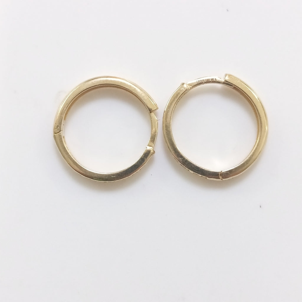 ARETES HUGGIES C CIRCONIA 14K 1.8 GR (NUEVO)