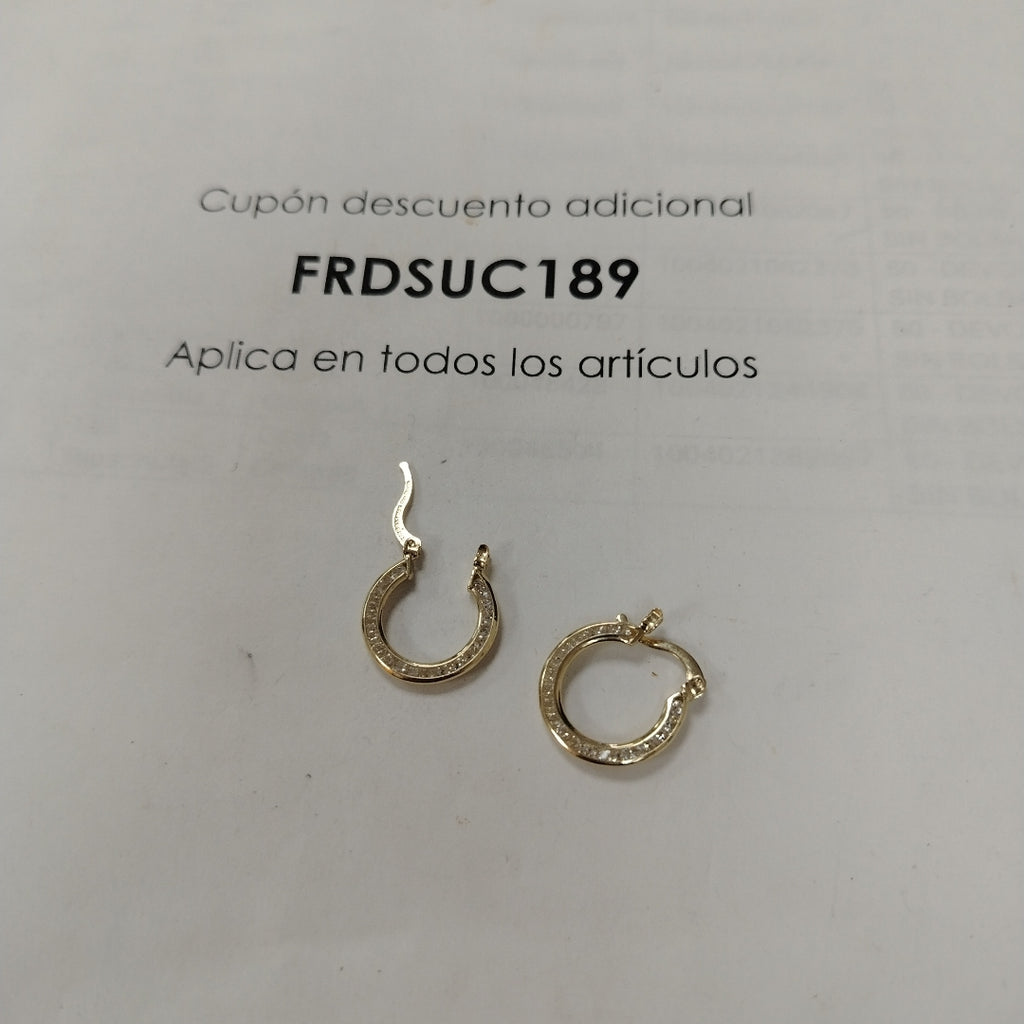 ARETES ARRACADAS CON CIRCONIAS 14K 2.3 GR (NUEVO)
