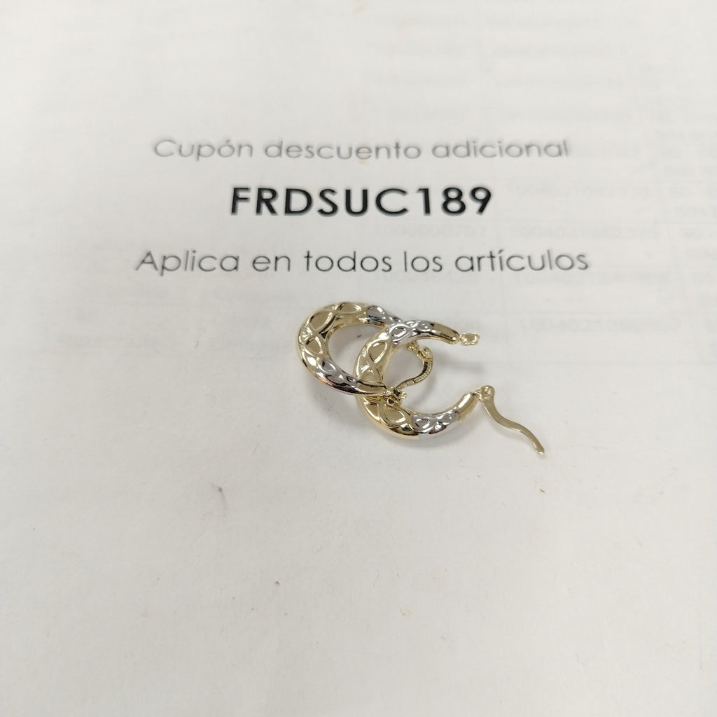 ARETES ARRACADAS COMBINADAS CON INFINITO 14K 2.1 GR (NUEVO)