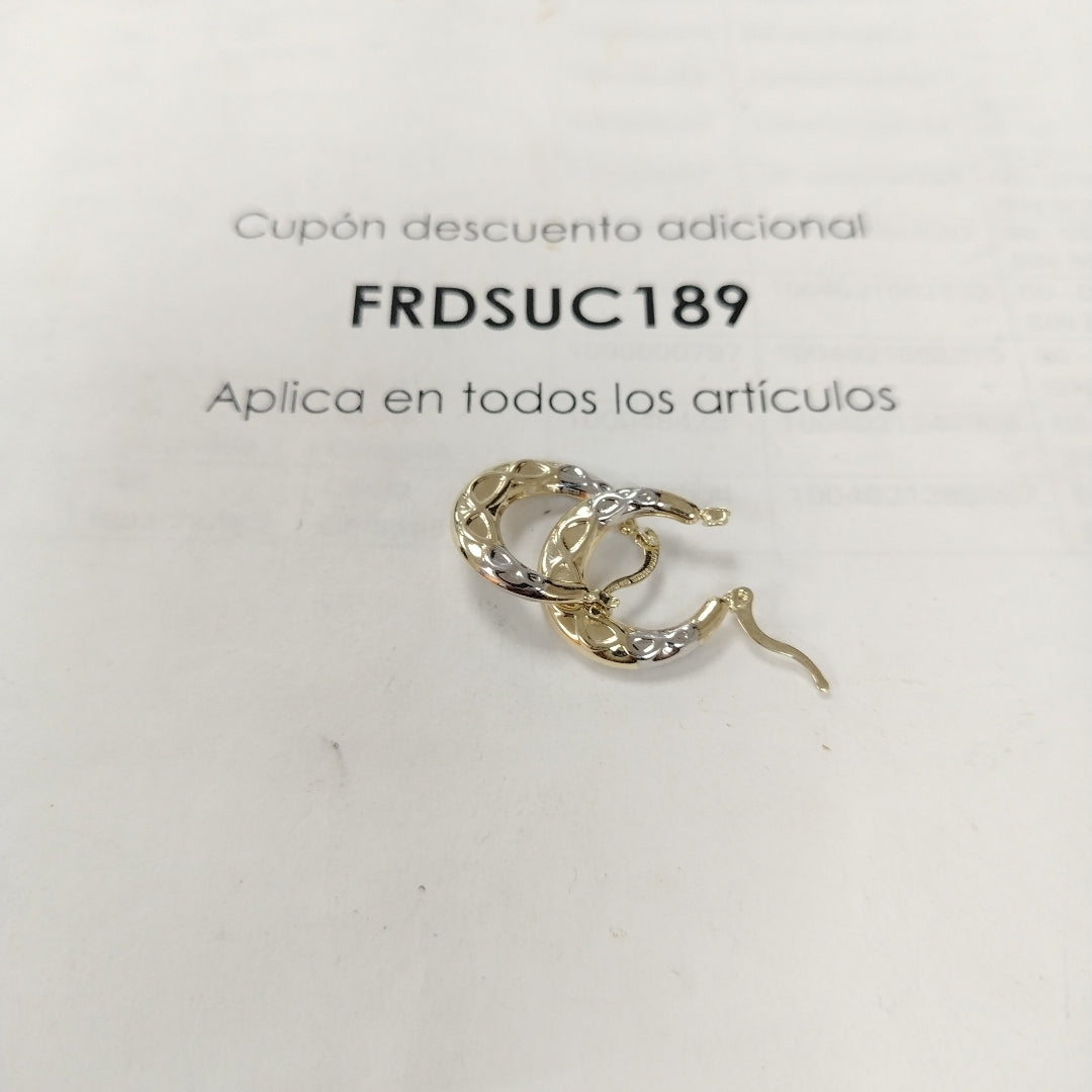 ARETES ARRACADAS COMBINADAS CON INFINITO 14K 2.1 GR (NUEVO)