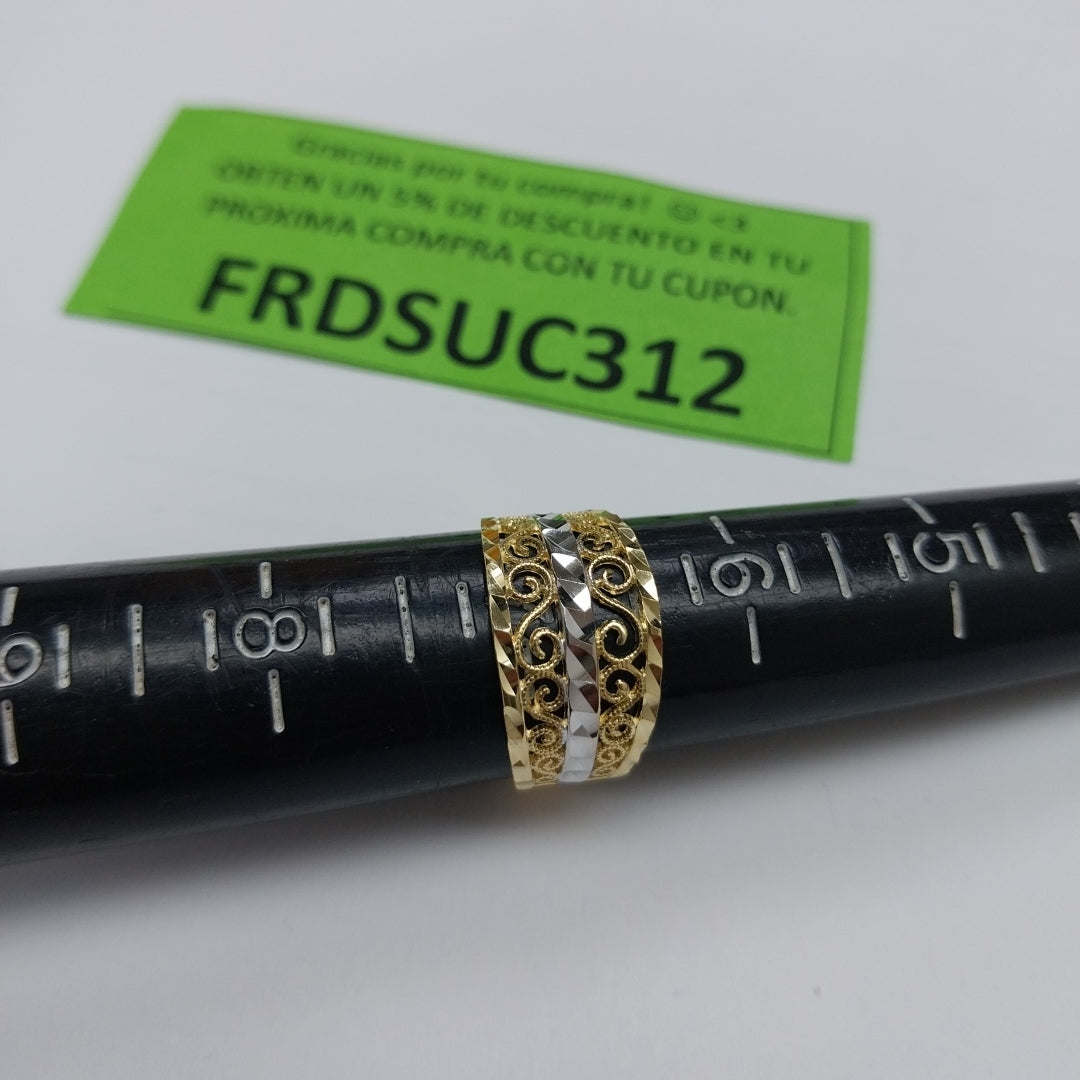 ANILLOS TIPO FILIGRANA COMBINADO 14K TALLA 7 2.8 GR (NUEVO)