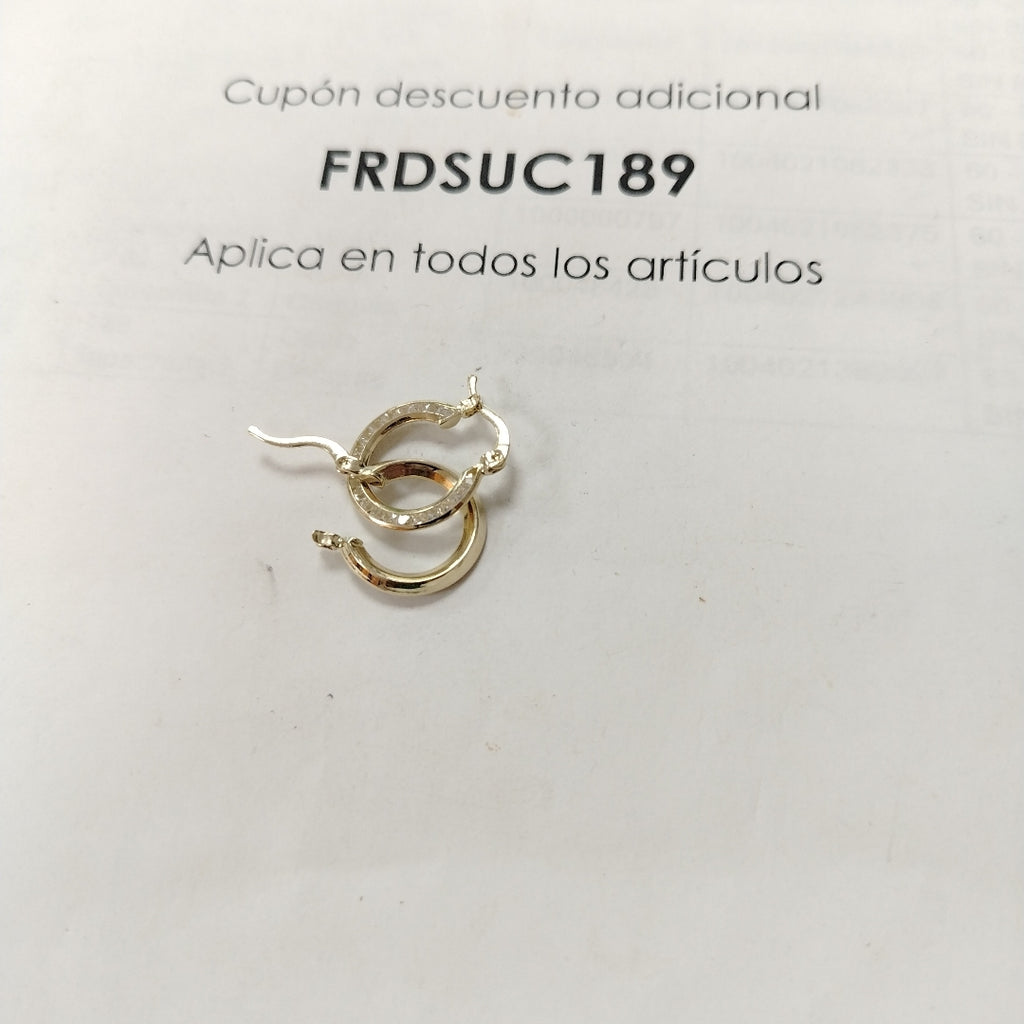 ARETES ARRACADAS CON CIRCONIAS 14K 2.4 GR (NUEVO)