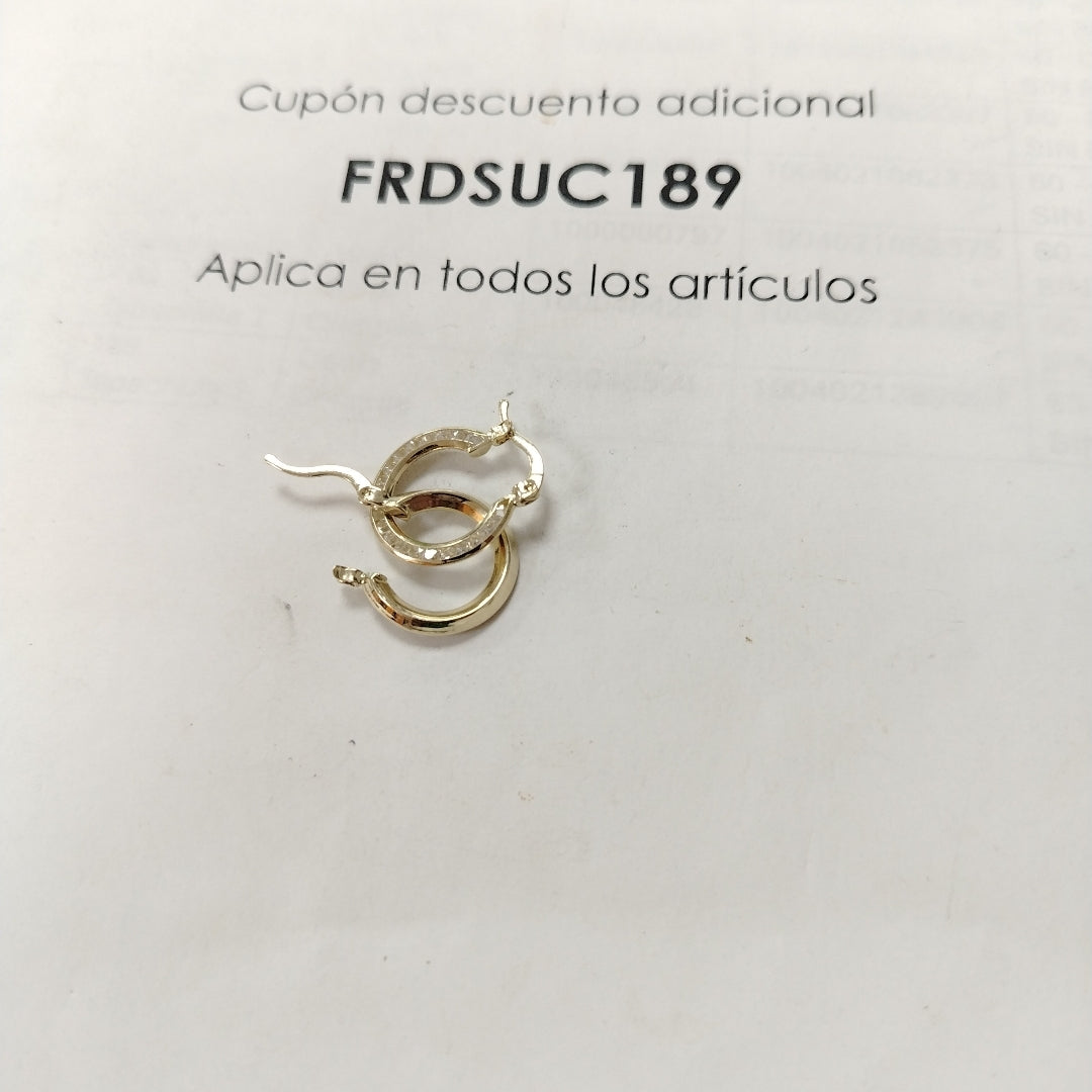 ARETES ARRACADAS CON CIRCONIAS 14K 2.4 GR (NUEVO)