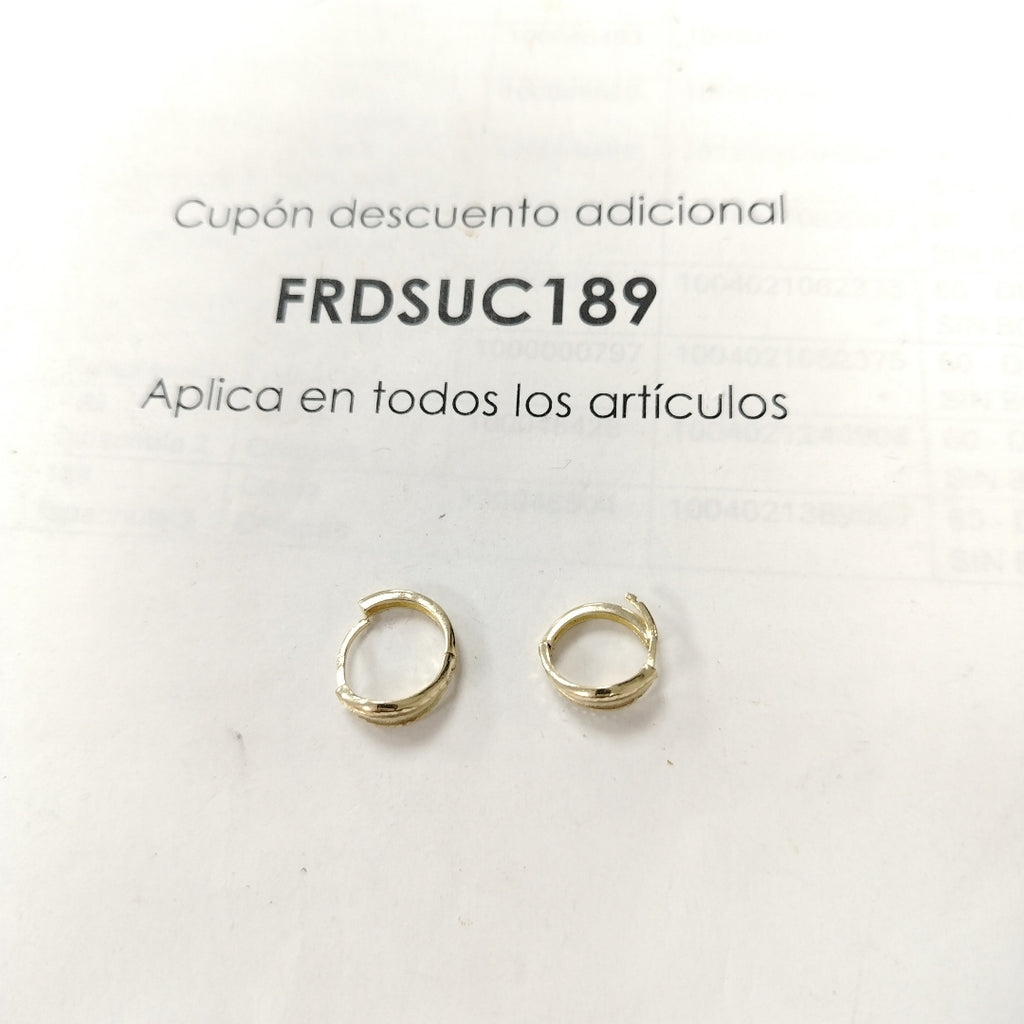 ARETES ARRACADAS 10K 2.4 GR (NUEVO)