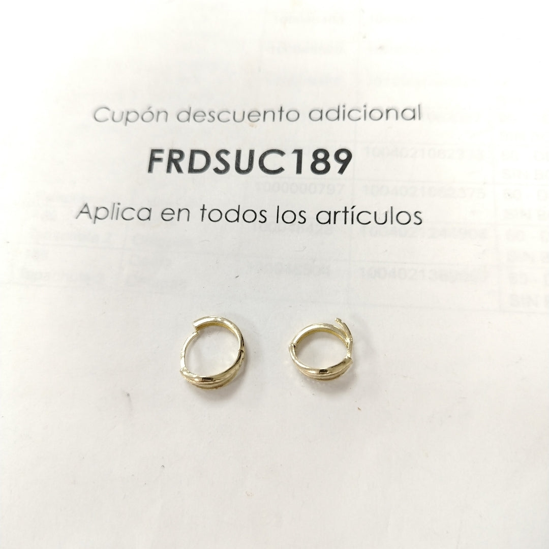 ARETES ARRACADAS 10K 2.4 GR (NUEVO)