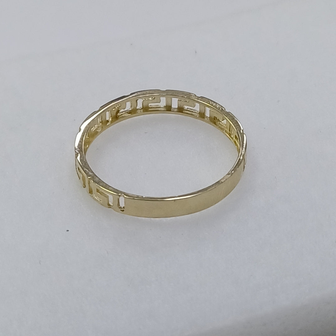 ANILLO ARGOLLA C GRECAS 14K 7 TALLA 1.4 GR (NUEVO)
