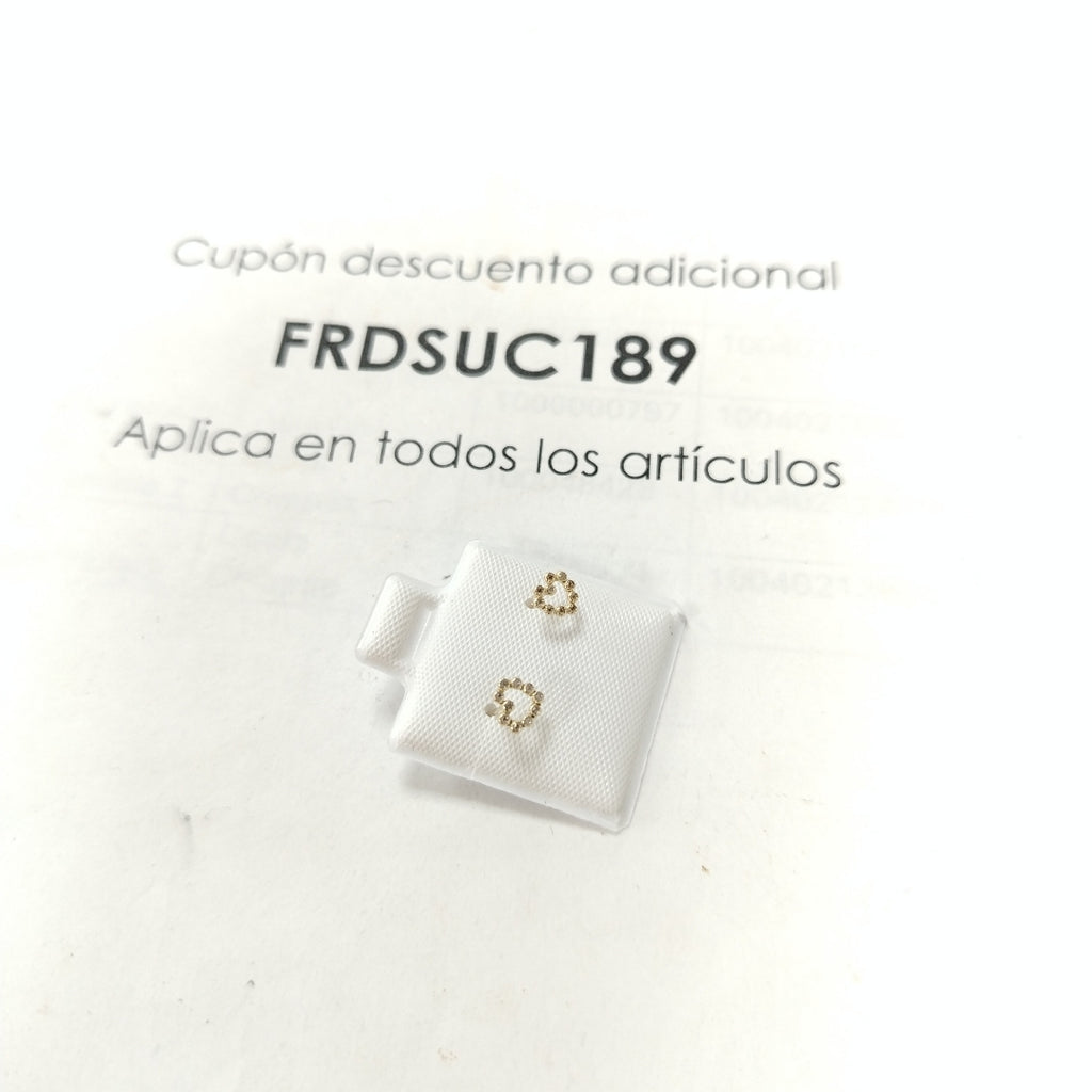 BROQUELES BROQUEL FIG CORAZON 14K 0.23 GR (NUEVO)
