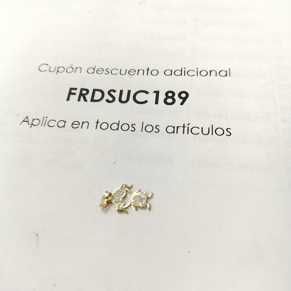 DIJE TEJIDO NIÑA CON CIRCONIAS 14K 0.9 GR (NUEVO)